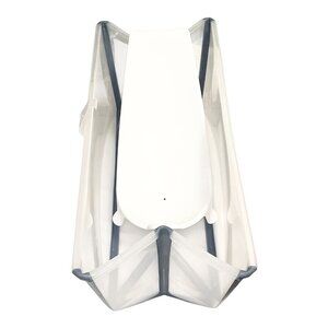 Stokke Flexi Bath Folding Baby Bathtub White Blue w/ Newborn Support No Plug